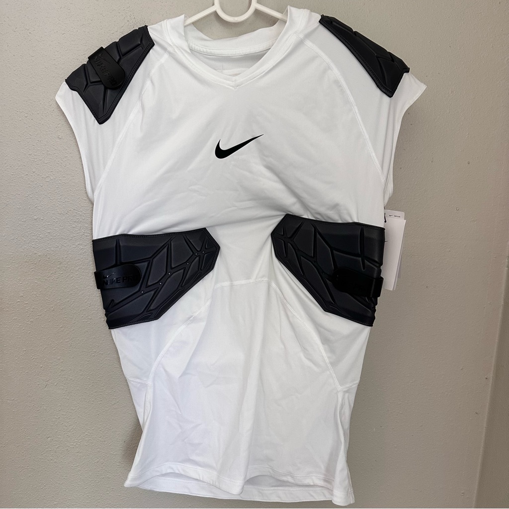 Nike Pro Hyperstrong Men's 4-Pad Top White Aq2733-100 Football Qb New Size L